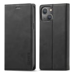 LC.Imeeke läder iPhone 14 fodral - Svart Svart