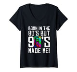 Womens Born In The 80s But 90s Made Me - I Love 80s Love 90s V-Neck T-Shirt