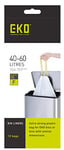 EKO Size F Bin Liners For Kitchen Bins - 40 - 60 Litre Capacity - Extra Strong Bags with Drawstring Tie Handles - 12 Bags,White