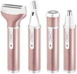 Electric Lady Shaver, Eurobuy 4 in 1 Hair Removal Lady Shaver Set USB Painless 4