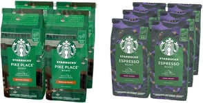 Starbucks Pike Place Medium Roast Coffee Beans 450G Bag (Pack of 4) & Espresso R