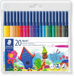 STAEDTLER 326 WP20 Noris Club Fibre-tip Pens, Wallet of 20, Assorted Colours