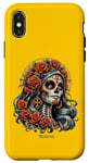 Coque pour iPhone X/XS Candy Skull Make-up Girl Día de los muertos Candy Skull