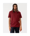Gant Mens Regular Fit Short Sleeve Shield Logo T-Shirt - Red Cotton - Size Medium