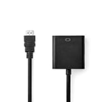 VGA-adapter | HDMI Kontakt | VGA hona 15p / 3.5 mm Hona | Nickelplaterad | Rak | PVC | Svart | Låda