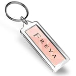 Freya Name Pink Art Deco Keyring   #103675