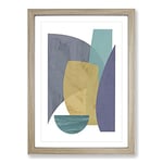 Big Box Art Abstract Forms Framed Wall Art Picture Print Ready to Hang, Oak A2 (62 x 45 cm)