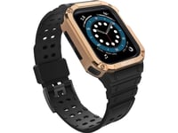 Hurtel Skyddsarmband Med Fodral För Watch 7 / 6 / 5 / 4 / 3 / 2 / Se (45 / 44 / 42Mm) Fodral Pansrat Klockfodral Svart