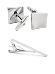 Silver slipsnål 6 cm och manschettknappar i set