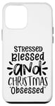 Coque pour iPhone 12 mini Violet clair stressé Blessed Christmas Obsessed