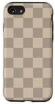 Coque pour iPhone SE (2020) / 7 / 8 Beige foncé classique à carreaux gris vanille