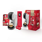 Dolce Gusto De'Longhi EDG226.W Genio S Pod Coffee Machine, Toffee Nut Latte Bundle, 0.8L removable water tank, White