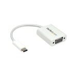 StarTech.com Adaptateur vidéo USB-C vers VGA - M/F - 1920x1200 / 1080p - Blanc - 3.2 Gen 1 (3.1 Gen 1) - USB Type-C - Mâle - 1920 x 1200 pixels