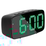 Smart digital väckarklocka vid sängkanten, grön led rese USB skrivbordsklocka med 12/24h Datum Temperatur Snoo Black green