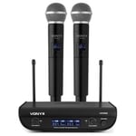 Vonyx WM82 Micro UHF digital 2ch HH, Trådlöst mikrofonsystem med 2st handmikrofoner