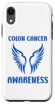 Coque pour iPhone XR Simple blue wings quote Colon Cancer Awareness