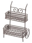 Creativ Miniatyr Blomvagn - 8 cm Brun Metall