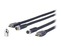 VivoLink Pro Cross Wall - HDMI-kabel med Ethernet - HDMI hane till HDMI hane - 7.5 m