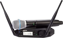 Shure GLXD24+/B87A Dual Band Pro Digital Wireless Microphone System for Church, Karaoke, Vocals - 12-Hour Battery Life, 100 ft Range | BETA 587 Handheld Vocal Mic, Single Channel Receiver