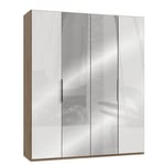 Inside75 Armoire penderie LISEA 2 portes verre blanc miroir 200 x 236 cm HT