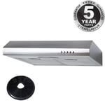 SIA STE50SS 50cm Stainless Steel Slimline Visor Cooker Hood Extractor & Filter