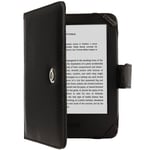 TECHGEAR® Black Kindle PU Leather Folio Case Cover With Magnetic Clasp made for Amazon Kindle eReader & Kindle Paperwhite with 6 inch Screen [Book Style]