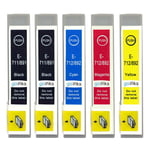5 non-OEM Ink Cartridges to replace Epson T0711, T0712, T0713, T0714 (T0715) 