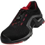 Uvex Men's 8519244 Safety Shoes S1P Size 44 Black/Red 1 Pair, Nero Rosso, 11.5 UK
