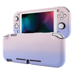 eXtremeRate PlayVital Customized Protective Grip Case for Nintendo Switch Lite, Gradient Pink Violet Hard Cover for Nintendo Switch Lite - 1 x White Border Tempered Glass Screen Protector Included