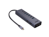 Lindy 43373, Koblet med ledninger (ikke trådløs), USB 3.2 Gen 2 (3.1 Gen 2) Type-C, 100 W, 10,100,1000 Mbit/s, 10BASE-T, 100BASE-TX, 1000BASE-T, Grå