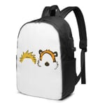 Lawenp Calvin and Hobbes Durable Travel Backpack School Bag Laptops Backpack with USB Charging Port for Men Women