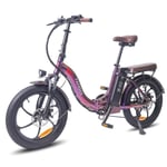 FAFREES F20 Pro - Elcykel - 20" hjul - 250W motor - 36V 18AH batteri - Bländande lila