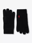 Polo Ralph Lauren Men's Black Gloves Knitted 100% Wool One Size BNWT RRP £75