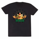 Nintendo Super Mario - Bowser Circle Unisex Black T-Shirt Small - Sm - K777z