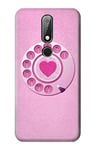 Pink Retro Rotary Phone Case Cover For Nokia X6, Nokia 6.1 Plus