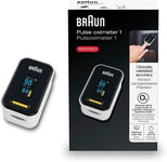 Braun Pulse Oximeter 1, Accurate Blood Oxygen Level & Heartbeat Monitor, Easy-To