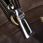 Prada Ombre Glace Zippers Leather Handbag Brown