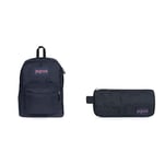 JANSPORT SuperBreak One Backpack, 42.5 cm, 26 L, Blue (Navy)+Basic Accessory Pouch, 21 cm, 0.5 L, Blue (Navy)
