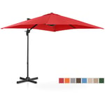 Uniprodo Kakkoslaatu Aurinkovarjo - riippuva punainen neliö 250 x cm kääntyvä