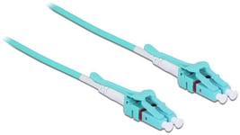 DeLOCK - Câble réseau - LC multi-mode (M) pour LC multi-mode (M) - 1 m - fibre optique - 50 / 125 microns - OM3 - sans halogène, uniboot - turquoise