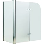 Cabine de douche Plan de baignoire en verre de sécurité esg 5 mm, pliable, 68 + 120 x 140 cm, verre clair, accessoires inclus - Melko