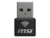 Msi Ax1800 Nano Wifi Usb Adapter, Usb Type-A, Usb 2.0, Hankoppling, Svart, Windows 10, Windows 11, 25,5 Mm