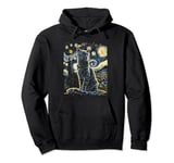 Starry Night Black Cat Van gogh Pullover Hoodie
