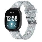 Glitrende Fitbit Versa 3/Sense klokkereim - Svart