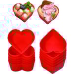 IC 12 st Silikon Bakformar, Pappersformar, Tårtfodral, Non-Stick Bakverk, Muffinsformar, Form, 12 Hjärtan