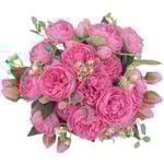 Konstgjorda Sidenblommor, Blomsterarrangemang, Buketter, Bröllop, Plastblommor, Bordscentrum, Köksdekoration, Röd