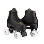 Haooyeah Roller Skates PU Leather High-top Roller Skates Four-Wheel Roller Skates Shiny Roller Skates Adjustable Roller Skates for Youth Adult