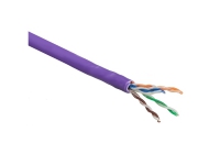 ACT Cat 6 U/UTP solid installation cable without pair splitter, LSZH, CPR euroclass DCA, 24AWG, violet 305 meter