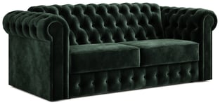 Jay-Be Chesterfield Velvet 3 Seater Sofa Bed - Dark Green