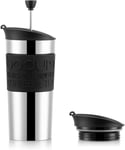 BODUM Travel French Press Coffee Maker Set, Stainless Steel with Extra Lid, Vacu